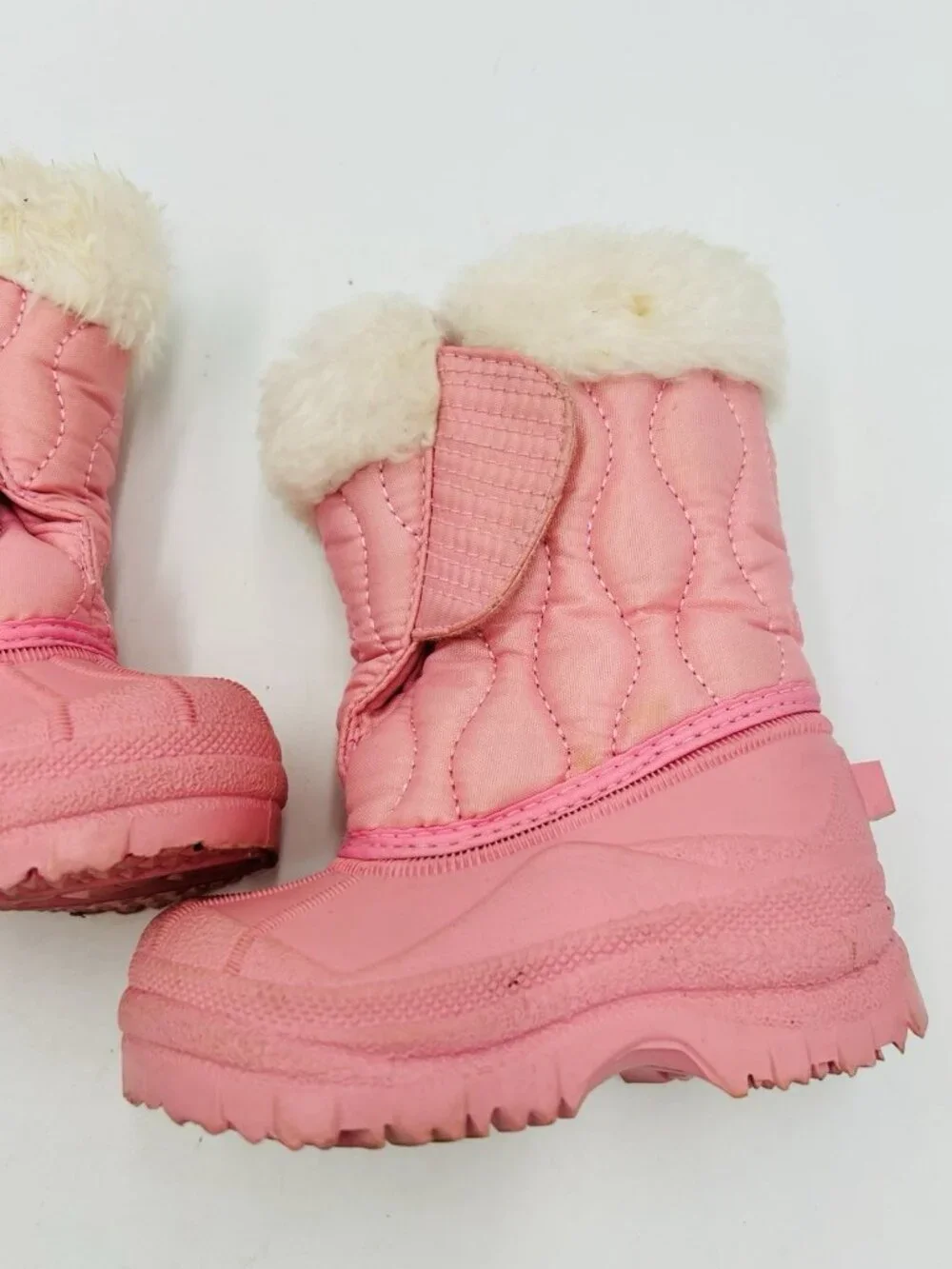 Toddler Pink Snow Boots Size 5 Pull On Insulated Sherpa Lined